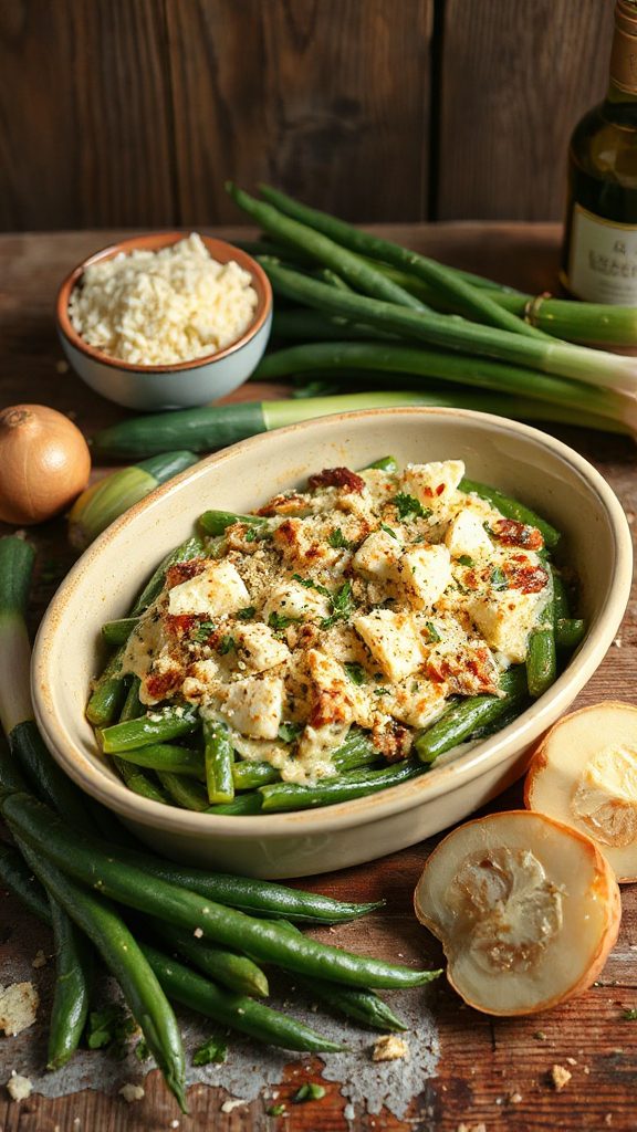 truffle parmesan green bean gratin