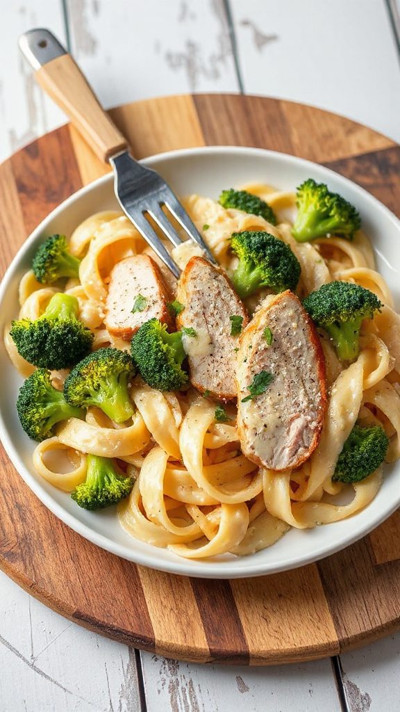 turkey broccoli alfredo pasta