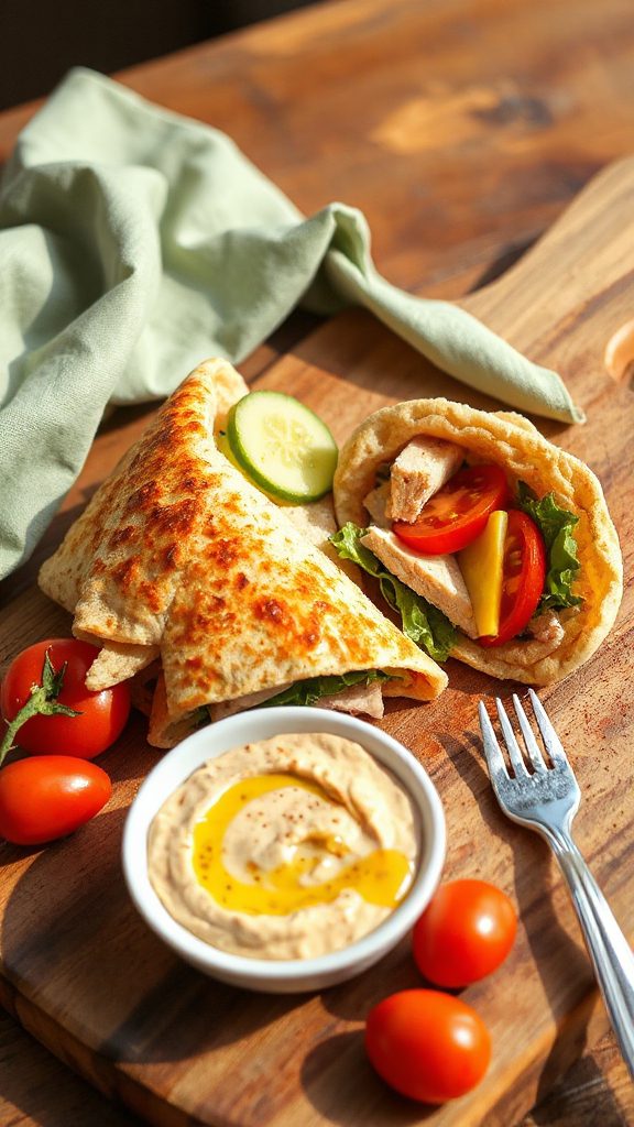 turkey cheese pita wraps