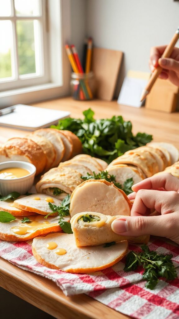 turkey cheese veggie roll ups
