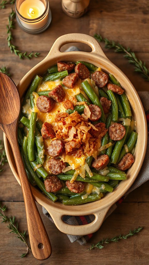 turkey sausage green bean casserole turkey sausage green bean casserole