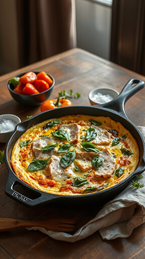 turkey spinach cheese frittata turkey spinach cheese frittata