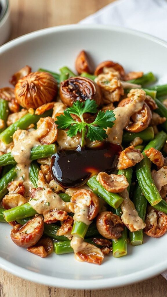 umami rich green bean casserole