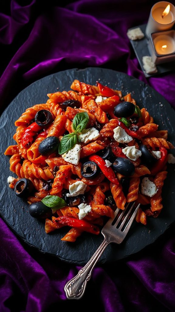 vampire inspired pasta salad