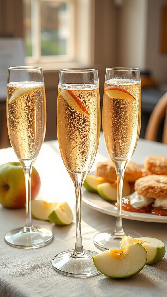 vanilla infused apple cider mimosas