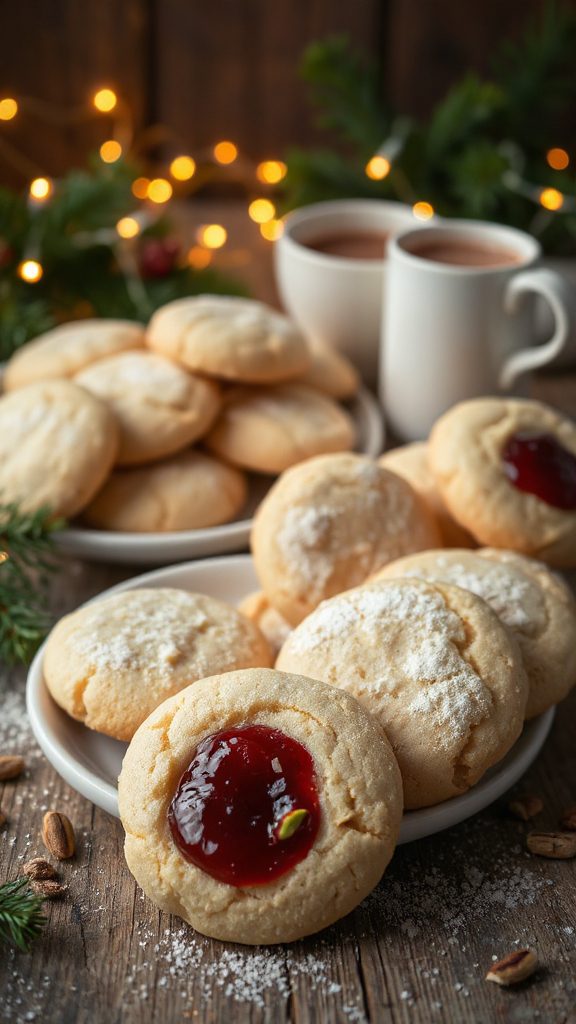 vanilla raspberry thumbprint cookies