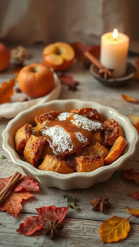 vegan apple bread pudding