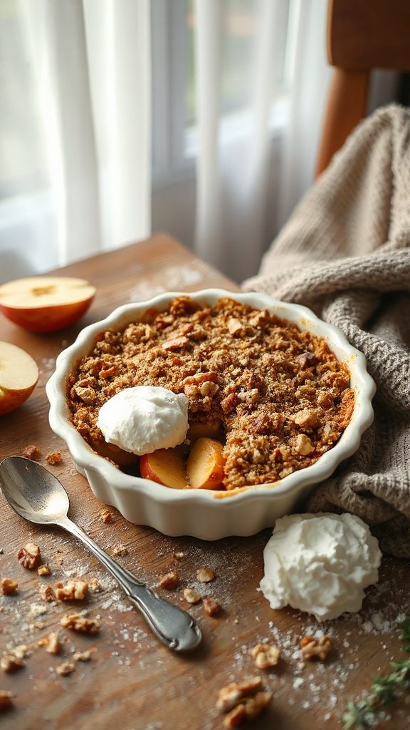 vegan apple walnut crumble