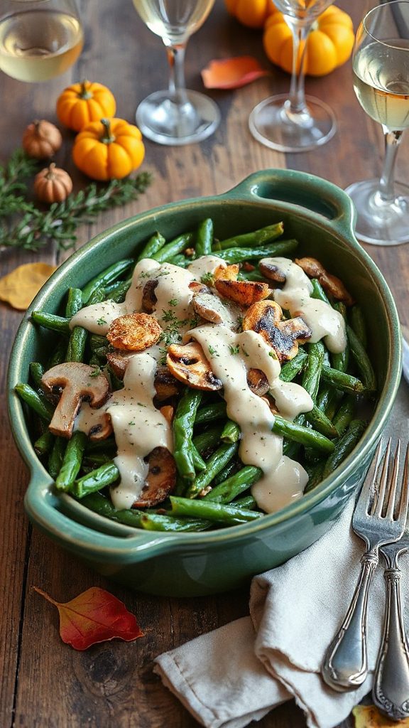 vegan creamy green bean casserole