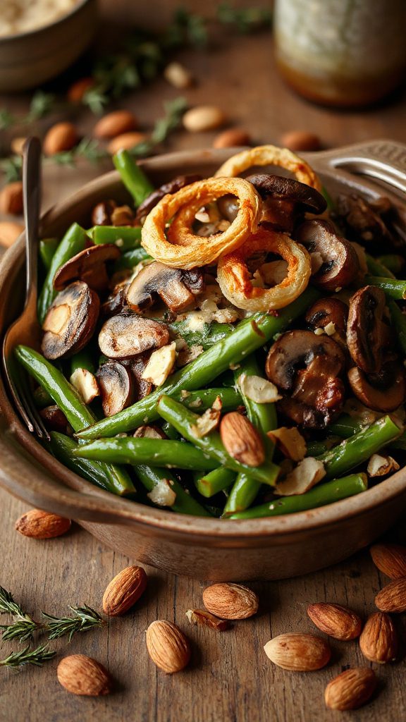 vegan mushroom green bean casserole
