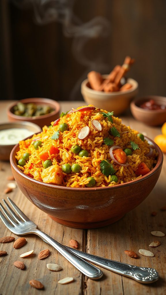 vegetable biryani with peas