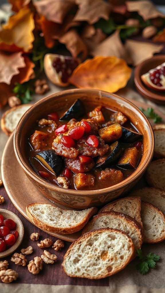 vegetarian eggplant walnut stew
