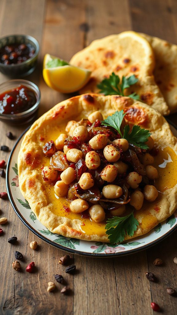 vegetarian middle eastern flatbread
