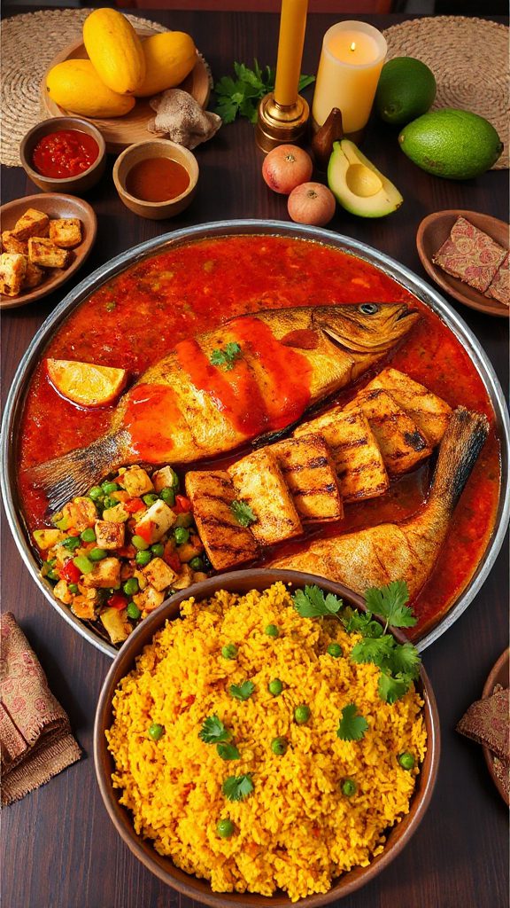 vegetarian thieboudienne with tofu