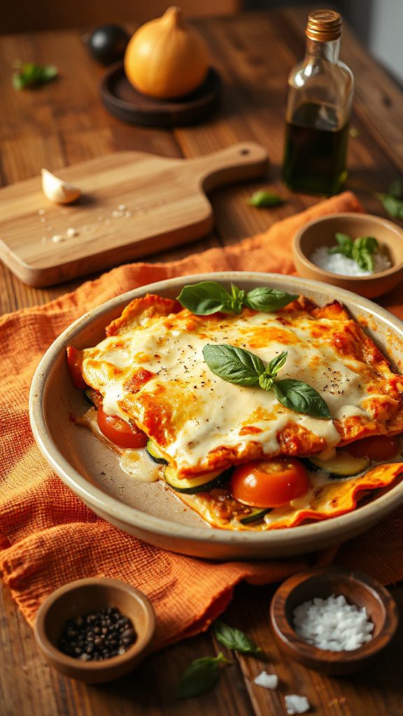 vegetarian zucchini tomato lasagna