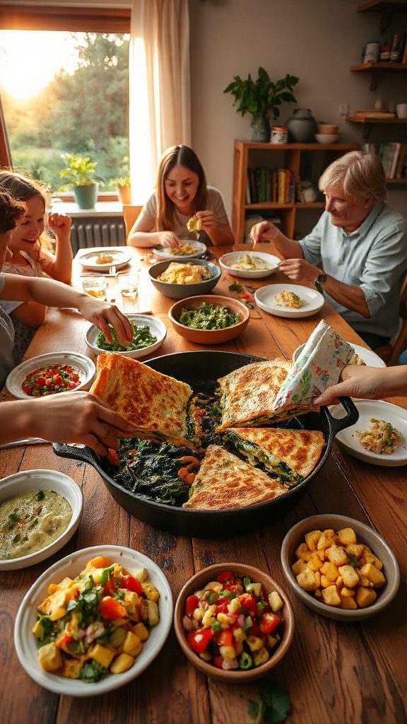 veggie filled cheesy tortillas