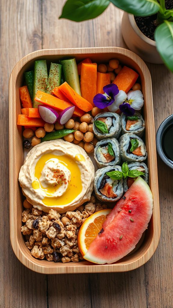 veggie hummus bento boxes