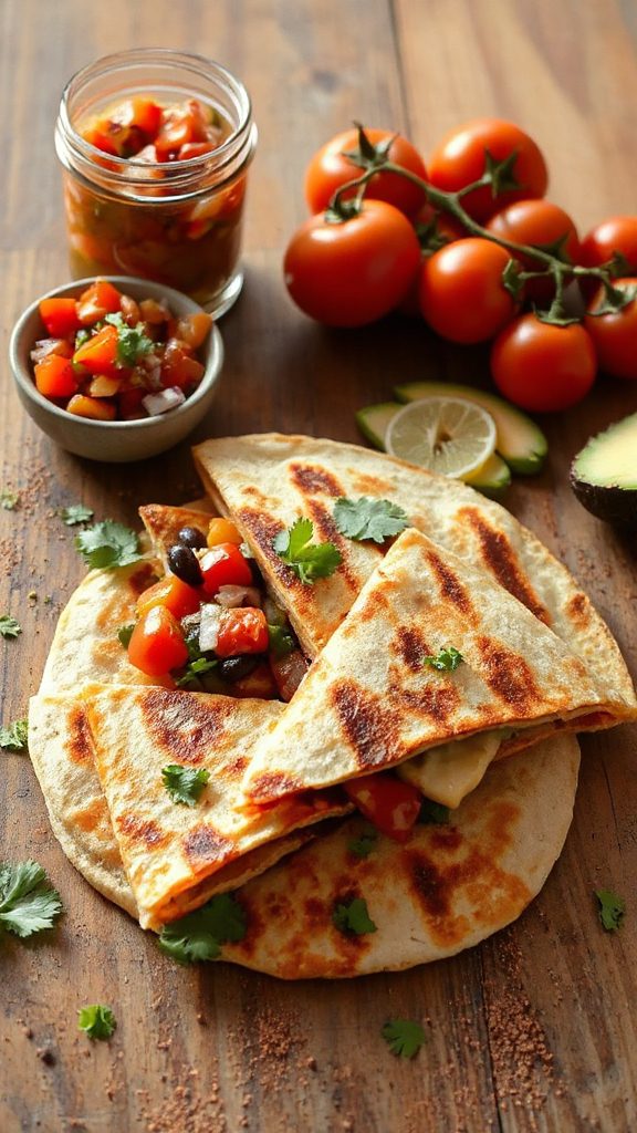 veggie packed black bean quesadilla