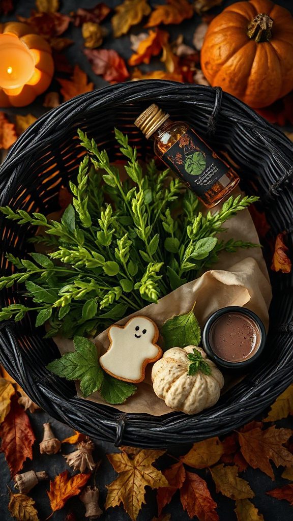 verveine themed halloween gift basket