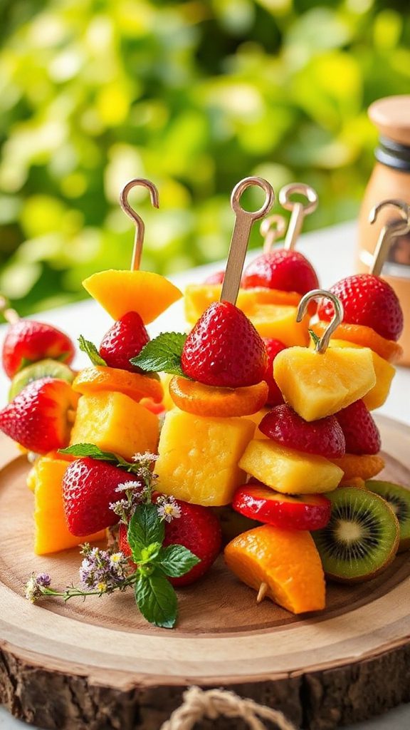vibrant and healthy fruit skewers