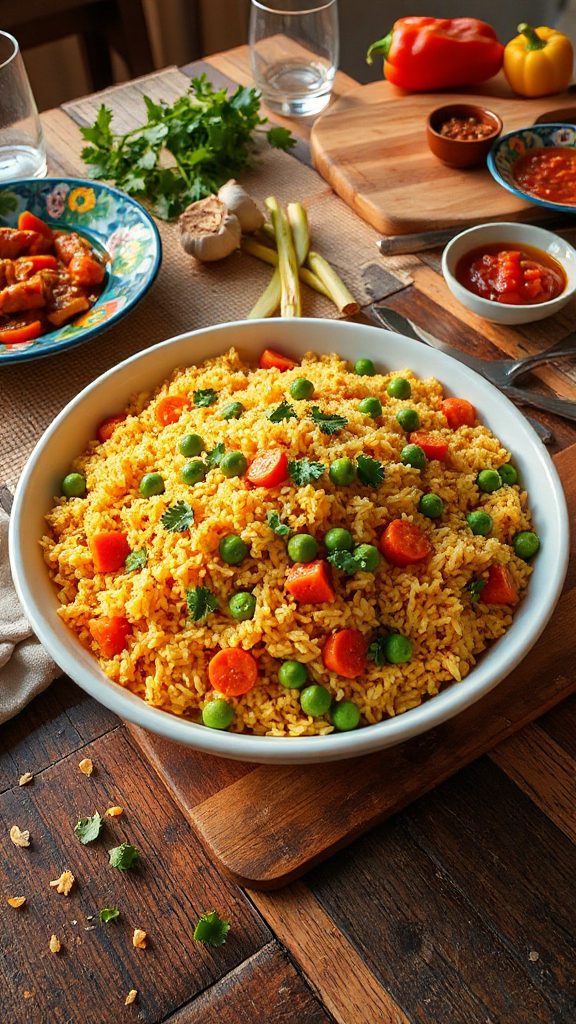 vibrant annatto rice dish