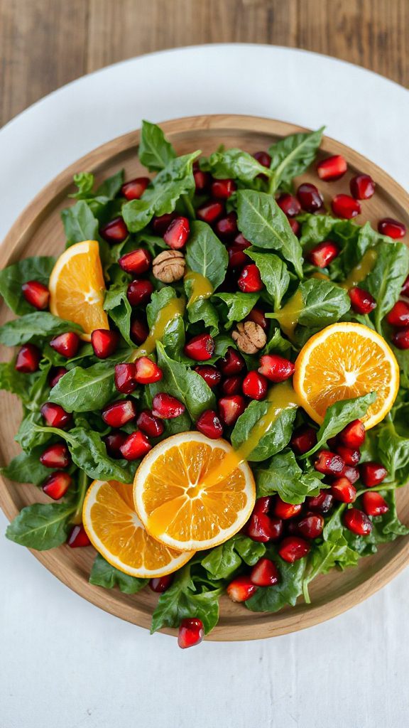 vibrant arugula pomegranate salad