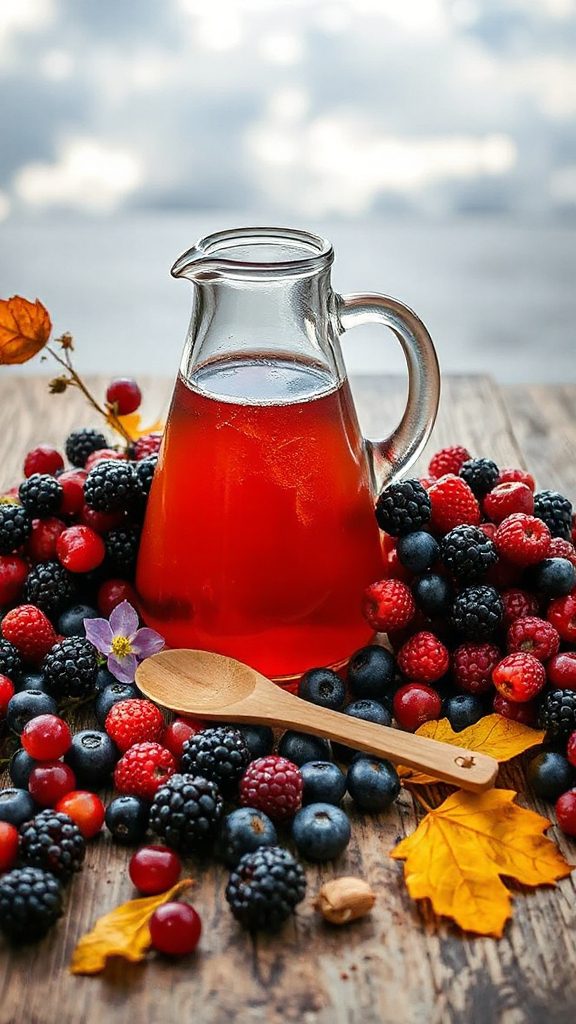 vibrant autumn berry cocktail