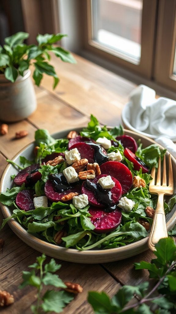 vibrant beet arugula salad