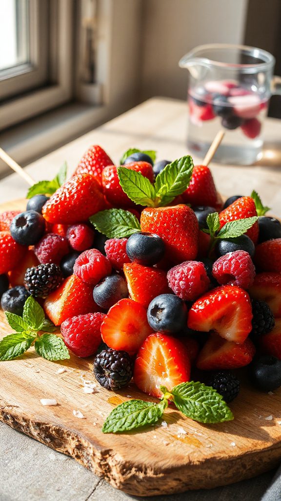 vibrant berry skewer creation