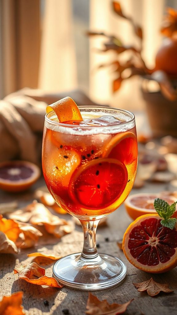 vibrant blood orange spritz