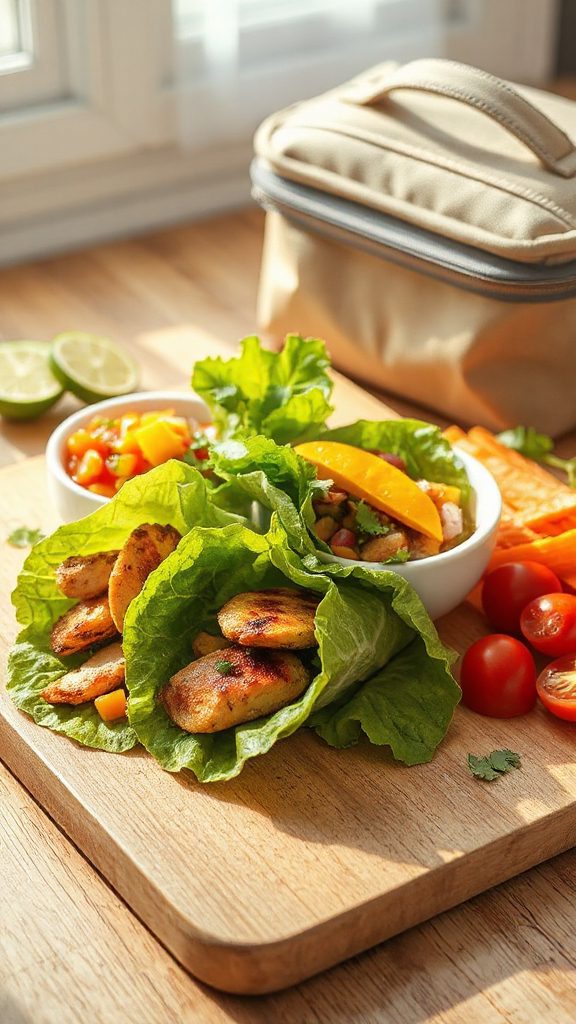 vibrant chicken mango wraps