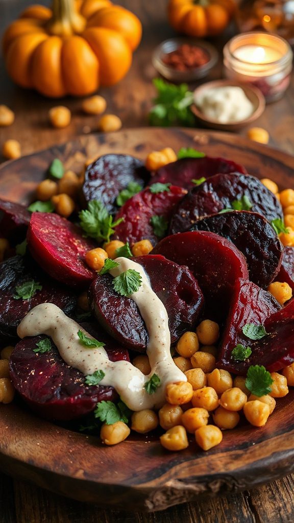 vibrant chickpea beet salad