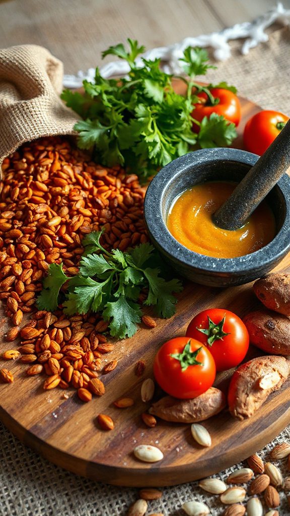 vibrant cilantro annatto pesto