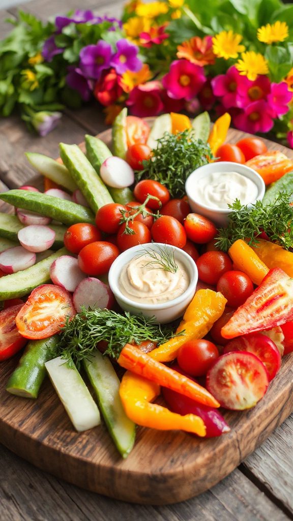 vibrant crunchy raw veggies