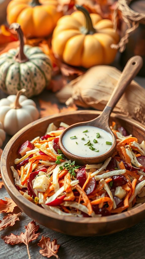 vibrant crunchy root vegetable slaw