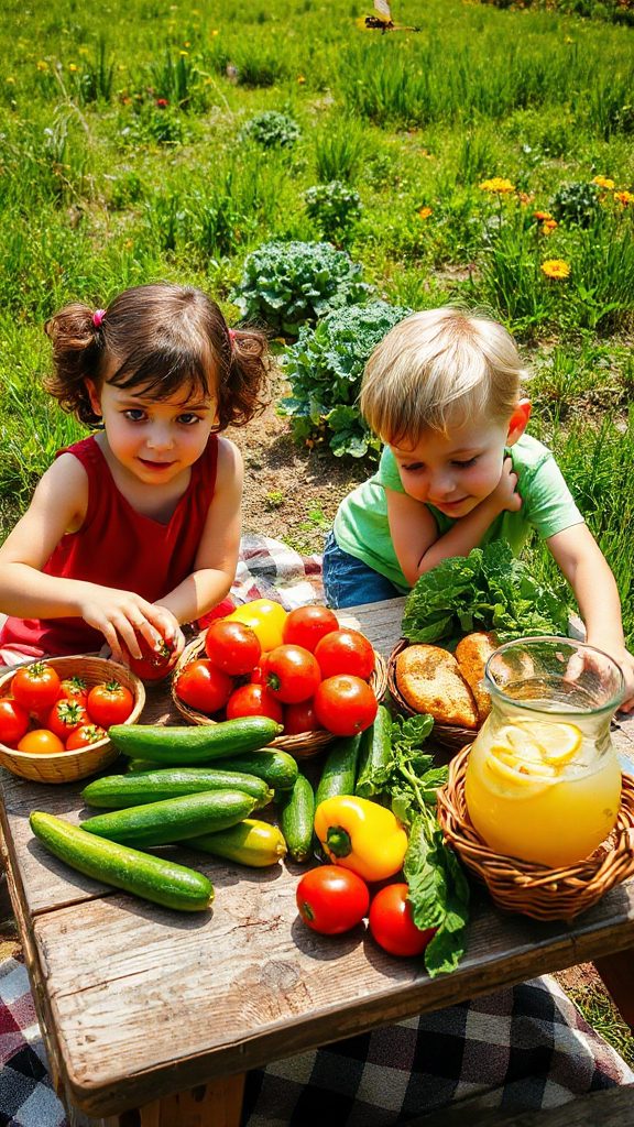 vibrant garden lunch feast