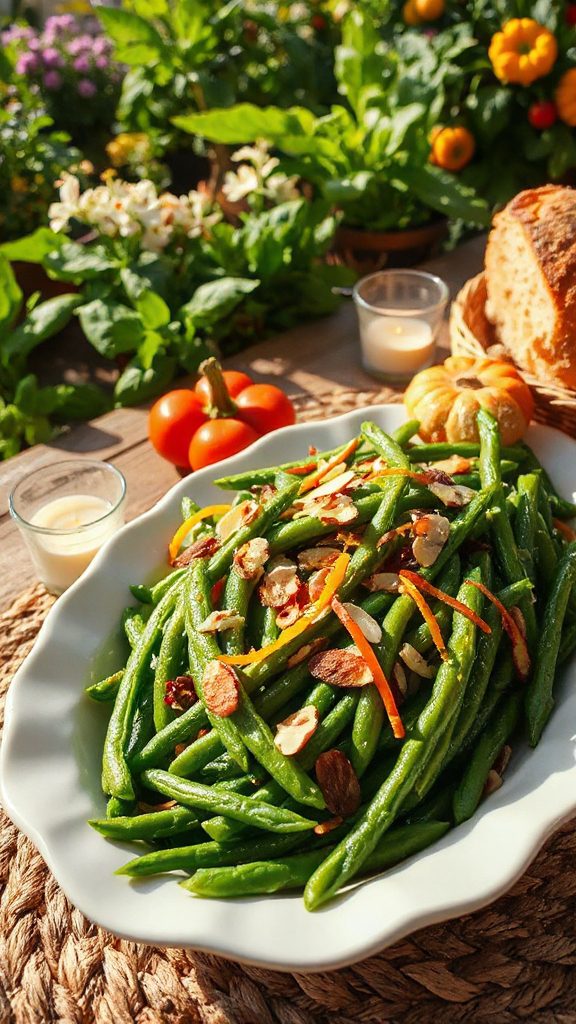 vibrant green beans almondine vibrant green beans almondine