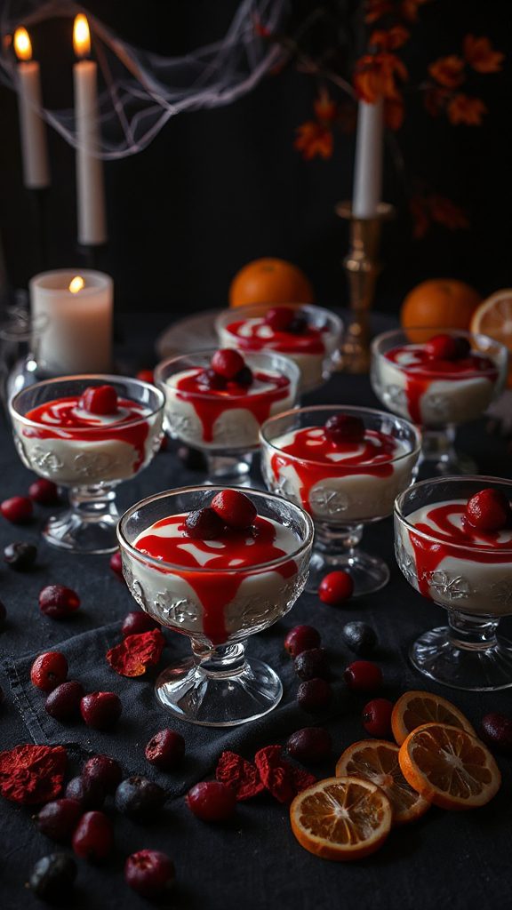 vibrant halloween panna cotta