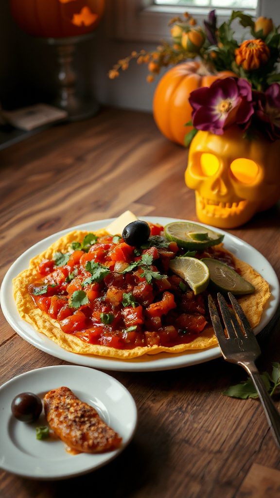 vibrant halloween themed omelet recipe
