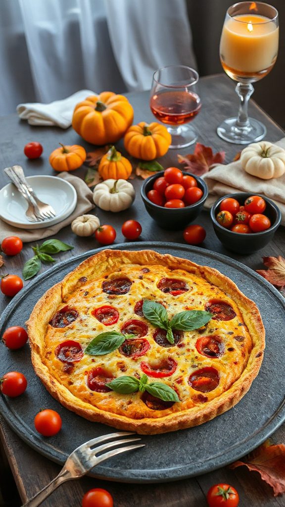 vibrant halloween tomato frittata