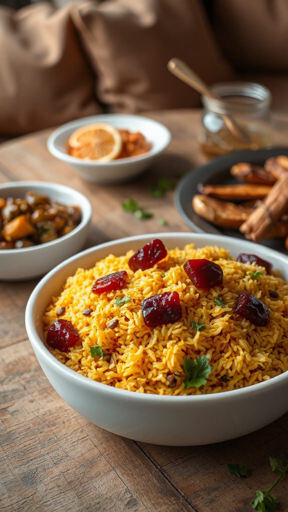 vibrant kokum spiced rice pilaf