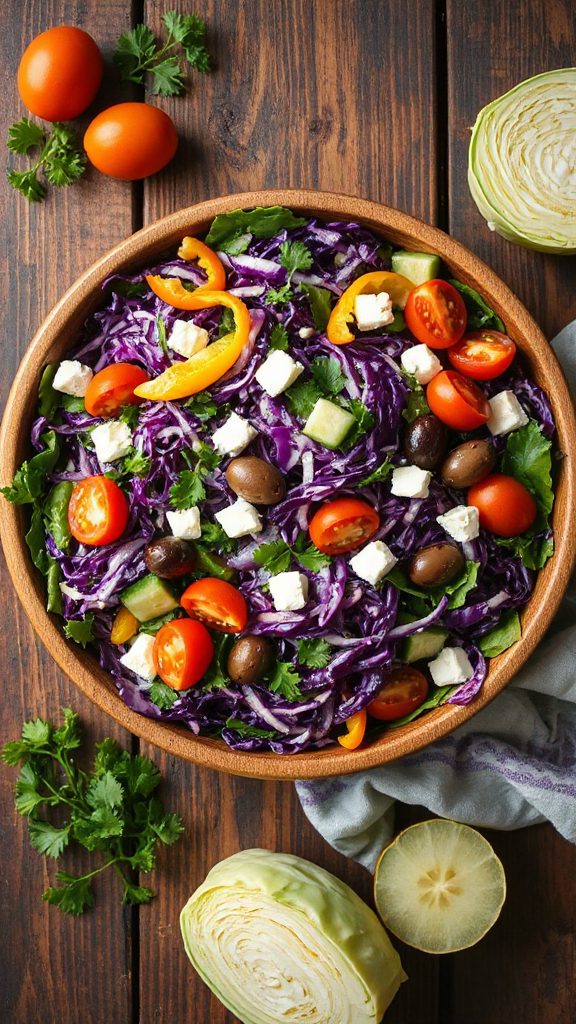 vibrant mediterranean cabbage salad