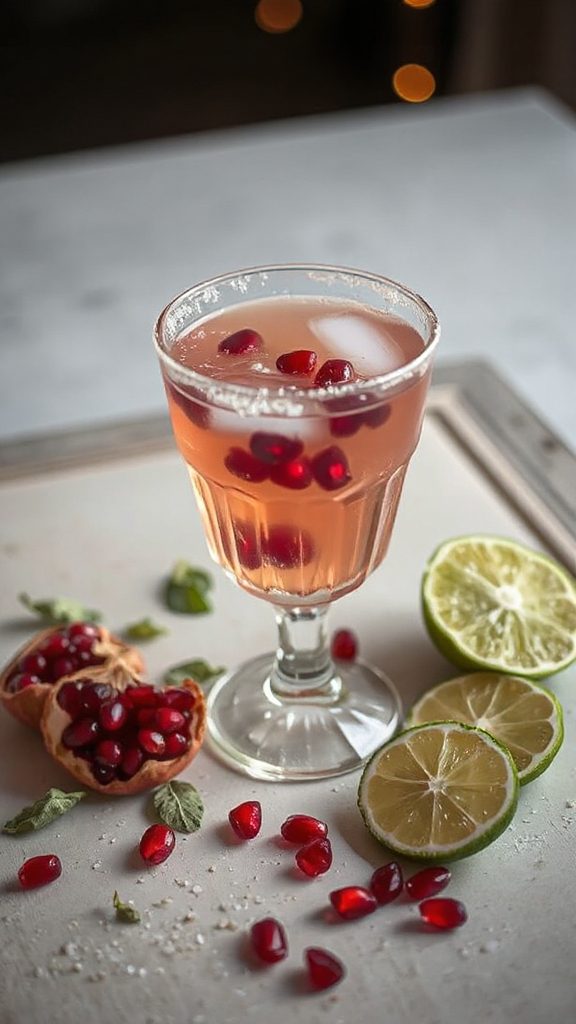 vibrant pomegranate paloma cocktail