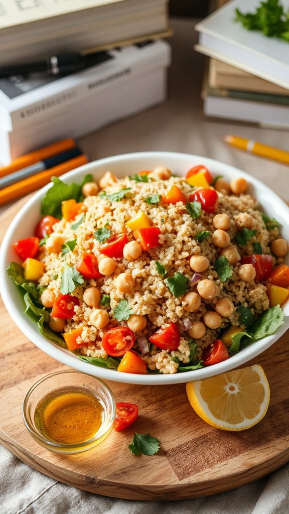 vibrant quinoa chickpea salad