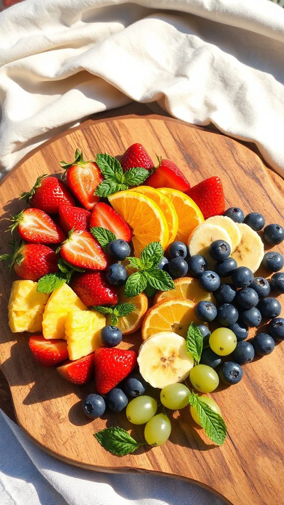 vibrant rainbow fruit medley
