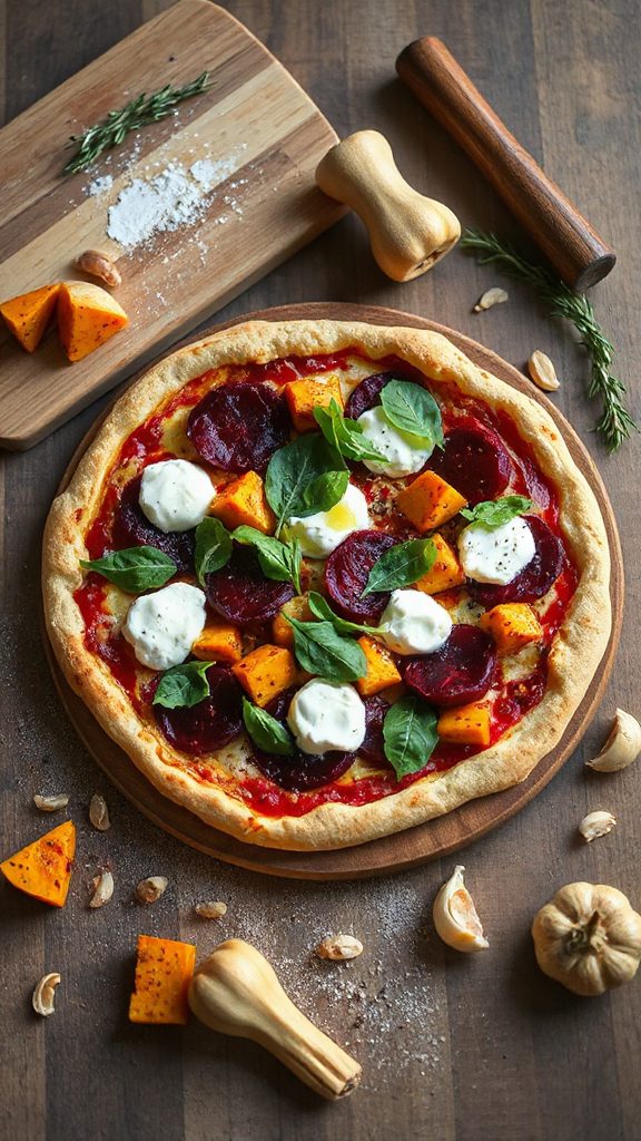 vibrant roasted beet pizza vibrant roasted beet pizza