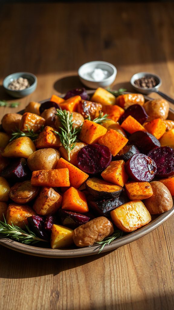 vibrant roasted root vegetables
