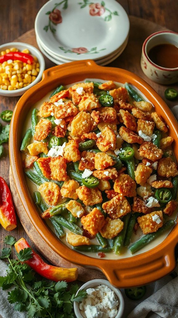 vibrant southwestern green bean casserole