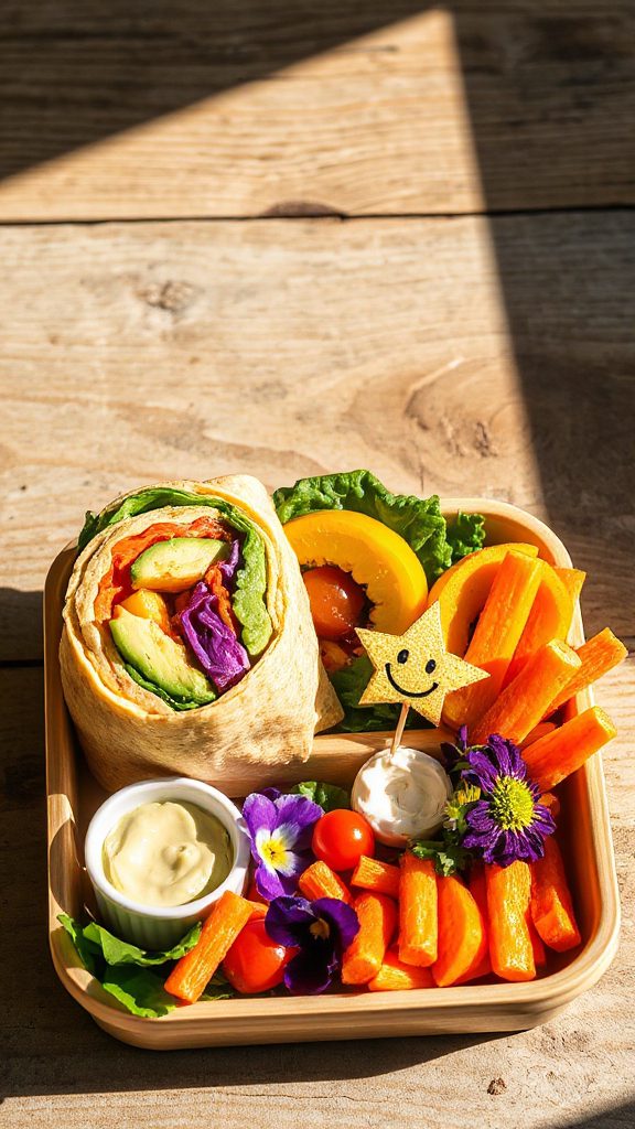 vibrant veggie wrap lunch