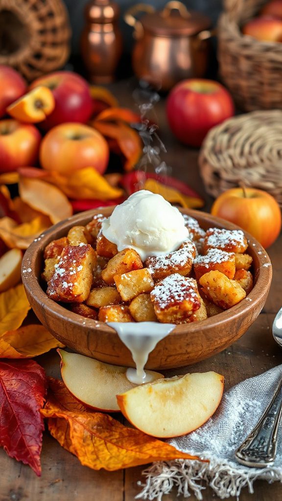 warm apple bread pudding